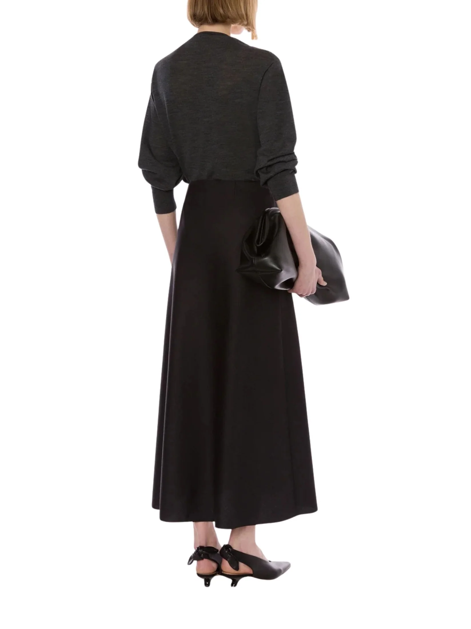 Slip-on skirt in tropical wool - Image 3